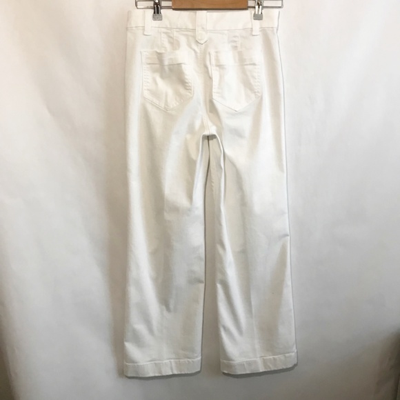 Talbots Wide Leg Trouser White Jeans Size 4P High Rise Stretch Cotton Blend - Picture 3 of 7